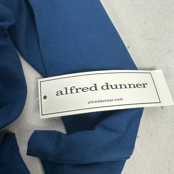 Alfred Dunner Womens Lapis Blue Embroidered V-Neck Top Size L - Picture 7 of 8